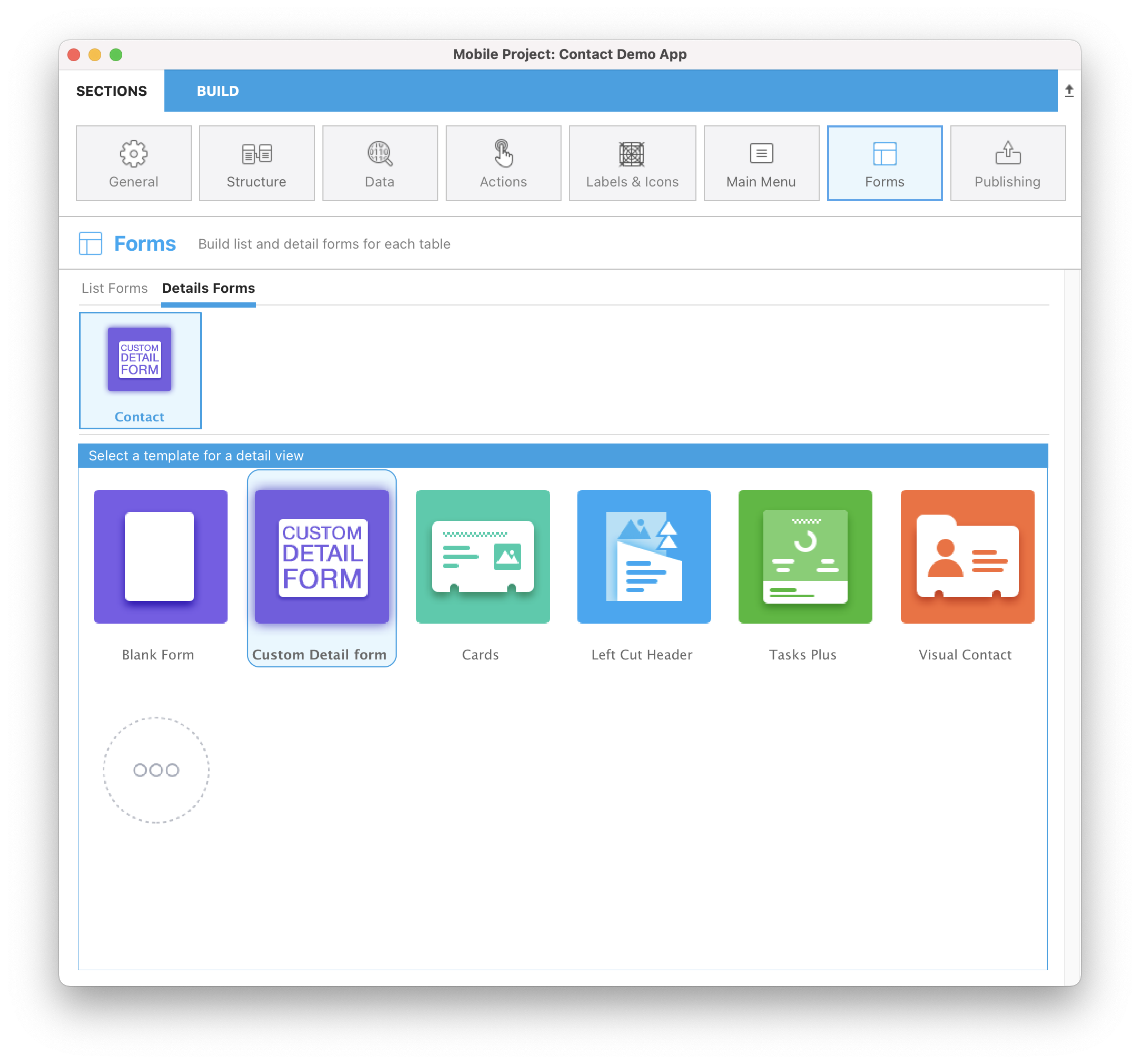 Custom detailform template