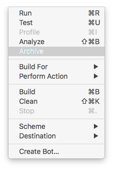 Archive su proyecto desde Xcode