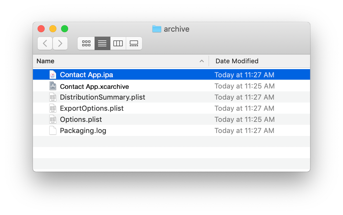Reveal archive in Finder