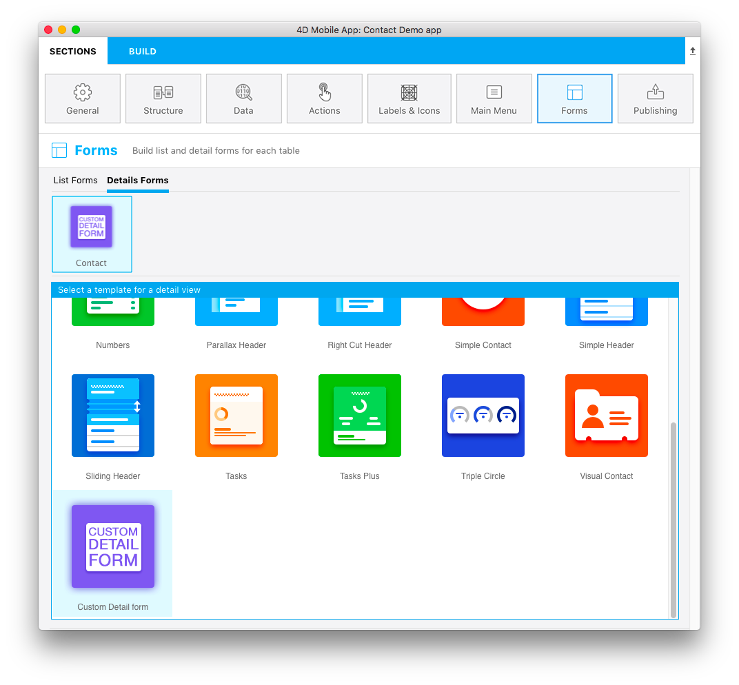 Custom detailform template