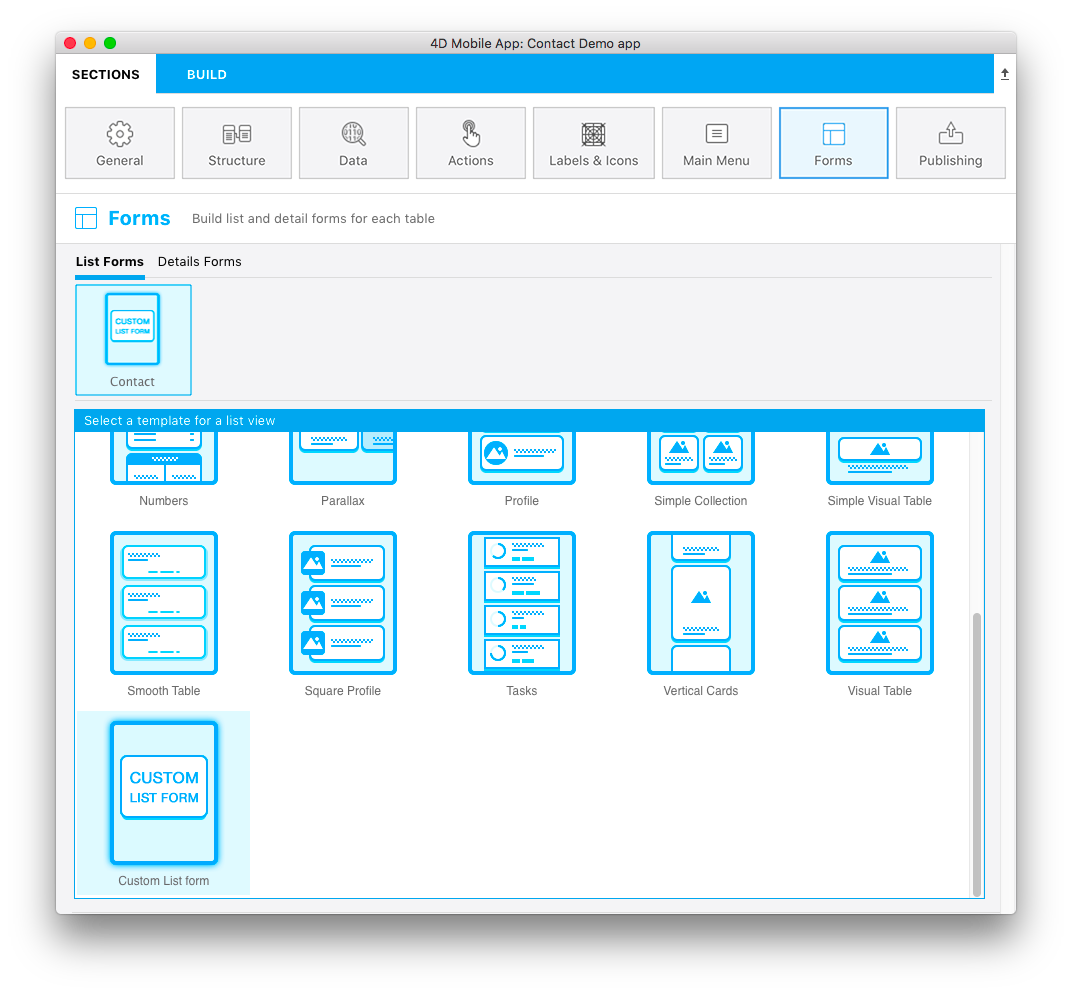 Custom listform template