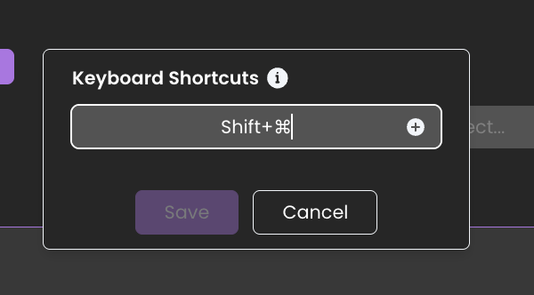 Adding a keyboard shortcut